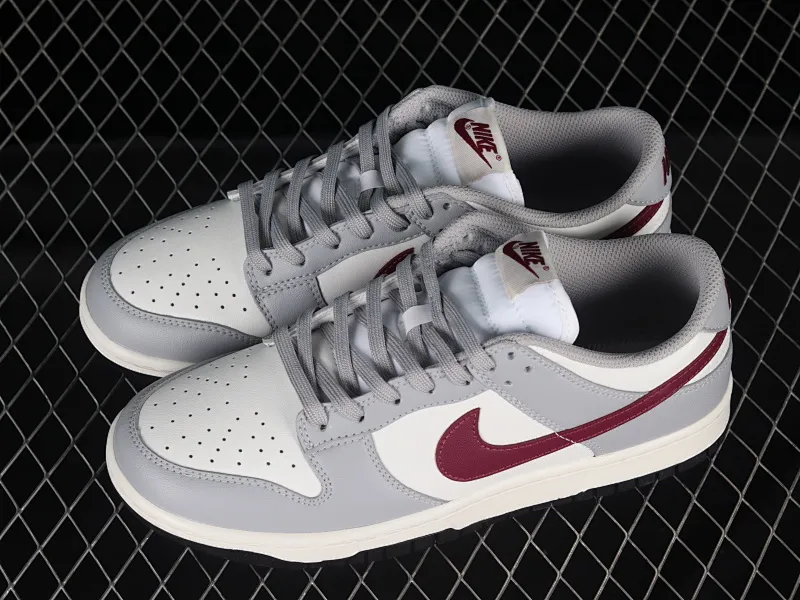All categories Nk SB Dunk series Nk SB Dunk Low low-top sneakers Nk Dunk Low "Grey White" gray burgundy low-top retro sports and leisure sneakers DD1503-122